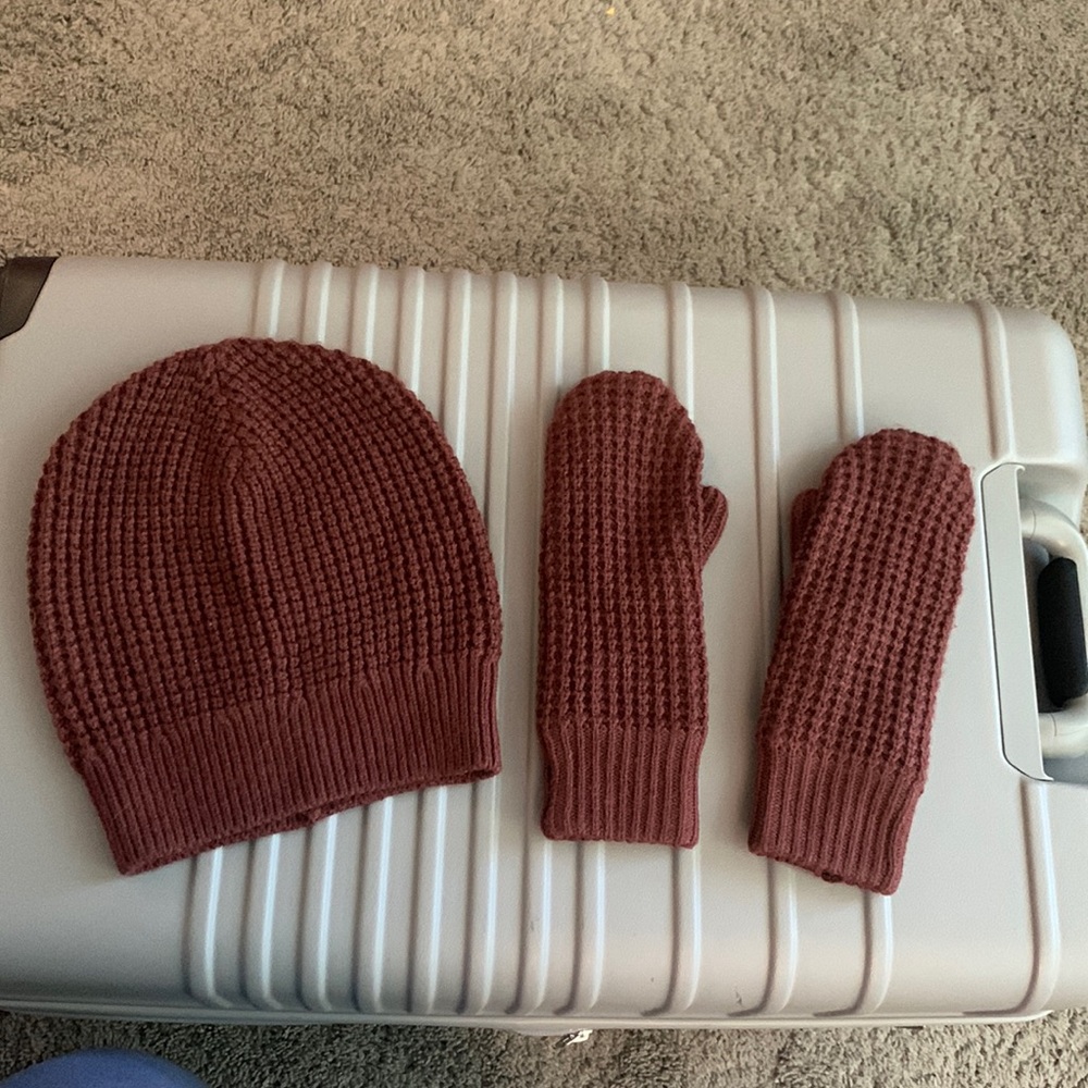 Aritzia Main Character hat and mittens set